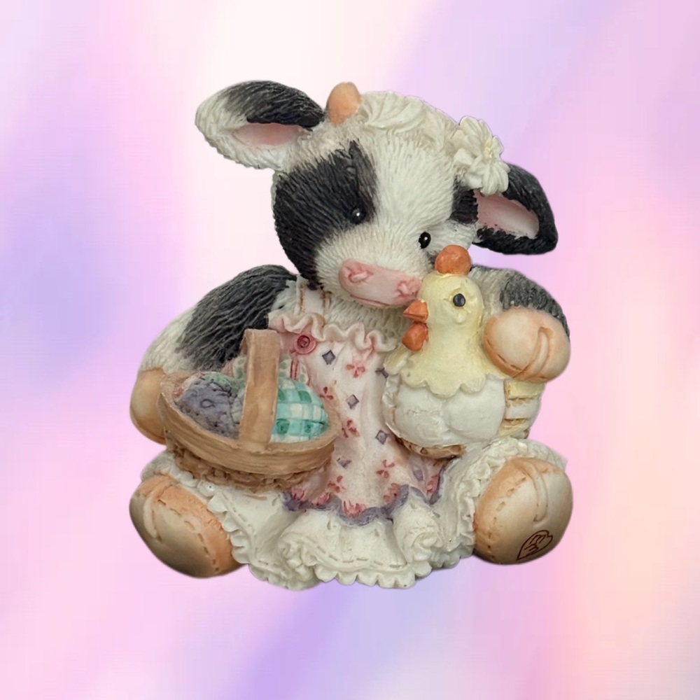 Mary's Moo Moo's I Put All My Eggs in Your Basket Figurine by Enesco